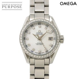 オメガ OMEGA シーマスター アクアテラ コーアクシャル 231 15 30 20 55 001 11P ダイヤ レディース 腕時計 ダイヤベゼル ホワイトシェル クォーツ ウォッチ Constellation 【中古】