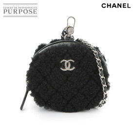 【新品同様】 シャネル CHANEL ココネージュ マトラッセ チェーン ポーチ シアリング ラムスキン ブラック シルバー 金具 Coco Neige Pouch 【中古】