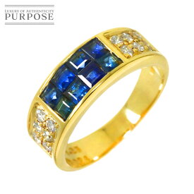 【新品仕上げ】 リング 11.5号 サファイヤ 1.28ct ダイヤ 0.24ct K18 YG イエローゴールド 750 指輪 Sapphire Ring【中古】
