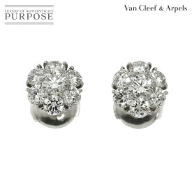 【新品同様】 ヴァンクリーフ & アーペル Van Cleef & Arpels フルーレット ダイヤ ピアス K18 WG ホワイトゴールド 750 花 Earring Pierced【中古】