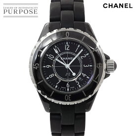 シャネル CHANEL J12 33mm H0681 レディース 腕時計 デイト ブラック セラミック ラバー クォーツ ウォッチ 【中古】