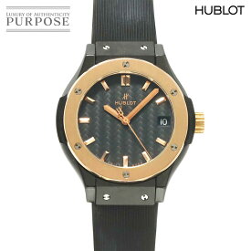 【新品仕上げ 済み】 ウブロ HUBLOT クラシックフュージョン キングゴールド 581 CO 1781 RX デイト レディース 腕時計 ブラック K18PG ピンクゴールド クォーツ ウォッチ Classic fusion 【中古】