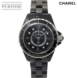シャネル CHANEL J12 29mm H2685 レディース 腕時計 8P ダイヤ ブラック セラミック クォーツ ウォッチ 【中古】