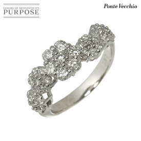 【新品同様】 ポンテヴェキオ Ponte Vecchio 11号 リング ダイヤ 0.82ct Pt プラチナ 指輪 花 Diamond Ring【中古】