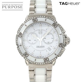 タグホイヤー TAG Heuer フォーミュラー1 レディ CAH1213 ダイヤベゼル クロノグラフ メンズ 腕時計 12P ダイヤ デイト ホワイト クォーツ Formula 1 Ladi 【中古】