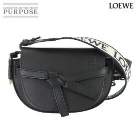 【未使用 展示品】 ロエベ LOEWE ゲートデュアル ミニ ショルダー バッグ レザー ブラック ゴールド 金具 Mini Gate Dual bag 【中古】