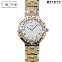 エルメス HERMES クリッパー コンビ ヴィンテージ レディース 腕時計 デイト ホワイト クォーツ ウォッチ Clipper 【中古】