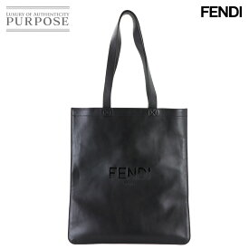 【未使用 展示品】 フェンディ FENDI ロゴ トート バッグ レザー ブラック 7VA538 Tote Bag 【中古】