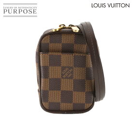 ルイ ヴィトン LOUIS VUITTON ダミエ エテュイ オカピ PM ポーチ エベヌ N61738 ゴールド 金具 Etui okapi 【中古】