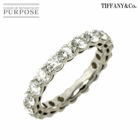 【新品同様】 ティファニー TIFFANY&Co. フォーエバー 6.5号 リング フル ダイヤ 幅3mm Pt プラチナ 指輪 エンブレイス Half Diamond Ring【中古】