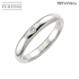【新品同様】 ティファニー TIFFANY&Co. スタッキング バンド 6.5号 リング ダイヤ 1P Pt プラチナ 指輪 Stacking Band Ring【中古】