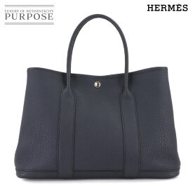 【新品同様】 エルメス HERMES ガーデンパーティ PM トート バッグ ネゴンダ ブルーインディゴ B刻印 シルバー 金具 Garden Party PM 【中古】