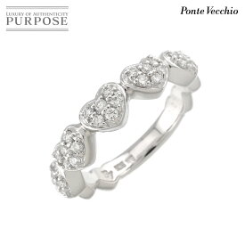 【新品同様】 ポンテヴェキオ Ponte Vecchio 9号 リング ダイヤ 0.27ct K18 WG ホワイトゴールド 750 指輪 ハート Diamond Ring【証明書付き】【中古】