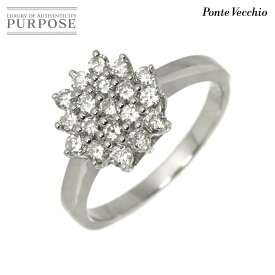 【新品同様】 ポンテヴェキオ Ponte Vecchio 14号 リング ダイヤ 0.67ct K18 WG ホワイトゴールド 750 指輪 Diamond Ring【中古】