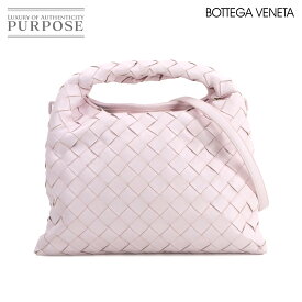 【未使用 展示品】 ボッテガ ヴェネタ BOTTEGA VENETA イントレチャート ミニ ホップ 2way ハンド ショルダー バッグ レザー ピンク 777586 Mini Hop Bag 【中古】