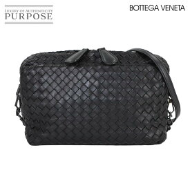 ボッテガ ヴェネタ BOTTEGA VENETA イントレチャート ショルダー バッグ レザー ブラック Intrecciato Bag 【中古】