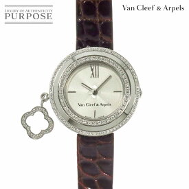 ヴァンクリーフ&アーペル Van Cleef&Arpels チャーム ミニ ウォッチ VCAR029A00 レディース 腕時計 ダイヤベゼル シルバー K18WG クォーツ alhambra 【中古】