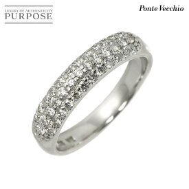 【新品同様】 ポンテヴェキオ Ponte Vecchio 7.5号 リング ダイヤ 0.40ct K18 WG ホワイトゴールド 750 指輪 Diamond Ring【中古】