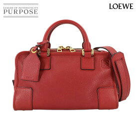 【美品】 ロエベ LOEWE アマソナ 28 2way ハンド ショルダー バッグ レザー レッド ゴールド 金具 Amazona 28 【中古】