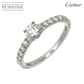 【新品同様】 カルティエ Cartier エタンセル #48 リング ハーフ ダイヤ 0.30ct Pt プラチナ 指輪 Diamond Ring【証明書付き】【中古】