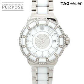 タグホイヤー TAG Heuer フォーミュラ1 WAH121D 10P ダイヤ レディース 腕時計 デイト ダイヤベゼル ホワイト セラミック クォーツ ウォッチ Formula 1 【中古】
