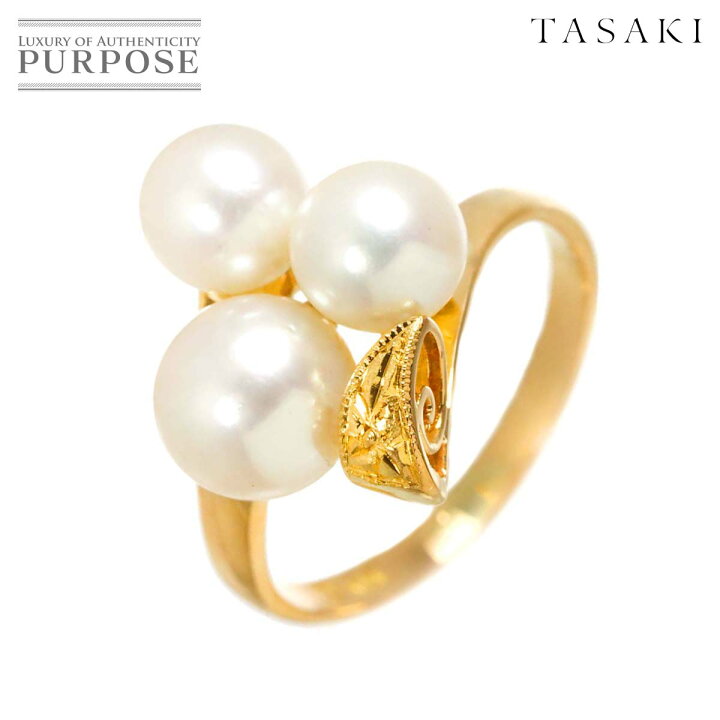 楽天市場】【新品同様】 タサキ TASAKI 8号 リング アコヤ真珠 6.7-5.6 