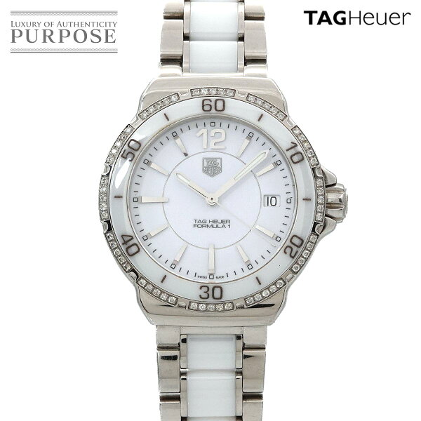 タグホイヤー TAG Heuer フォーミュラ1 WAH1213 レディース 腕時計 ダイヤベゼル デイト ホワイト セラミック クォーツ ウォッチ Formula 1 【中古】