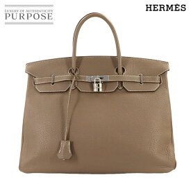 【新品同様】 エルメス HERMES バーキン40 トゴ エトゥープ ハンド バッグ □O刻印 シルバー 金具 Birkin 40 【中古】