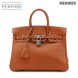 【新品同様】 エルメス HERMES バーキン25 スイフト ゴールド ハンド バッグ □L刻印 シルバー 金具 Birkin 【中古】