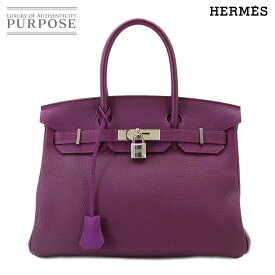 【新品同様】 バーキン30 エルメス HERMES トゴ アネモネ ハンド バッグ シルバー 金具 □R刻印 Birkin 【中古】