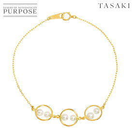 【新品同様】 タサキ TASAKI アコヤ真珠 4.0-3.5mm ブレスレット 18cm K18 YG イエローゴールド 750 田崎真珠 Bracelet【中古】