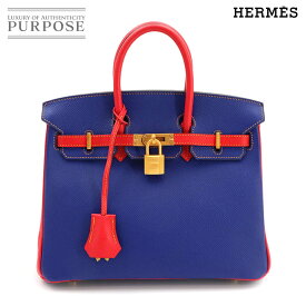 【未使用 展示品】 バーキン25 エルメス HERMES パーソナル SPO エプソン ブルーエレクトリック ルージュトマト ハンド バッグ X刻印 マットゴールド 金具 Birkin 【中古】