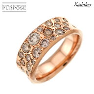 【新品同様】 カシケイ KASHIKEY メランジェ 9号 リング ブラウン ダイヤ 1.00ct K18 PG ピンクゴールド …