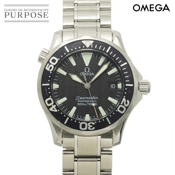 【新品仕上げ 済み】 オメガ OMEGA シーマスター300 2262 50 ボーイズ 腕時計 デイト ブラック クォーツ ウォッチ Seamaster 【中古】