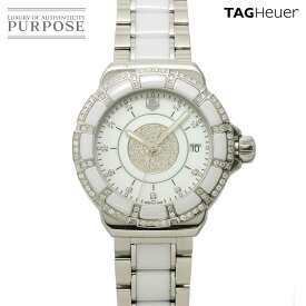 タグホイヤー TAG Heuer フォーミュラ1 WAH121D 10P ダイヤ レディース 腕時計 デイト ダイヤベゼル ホワイト セラミック クォーツ ウォッチ Formula 1 【中古】