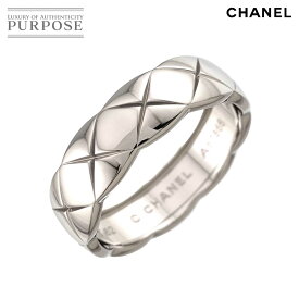 【新品同様】 CHANEL ココクラッシュ ミディアム #62 リング K18 WG ホワイトゴールド 750 マトラッセ 指輪 Coco Crush Ring【証明書付き】【中古】