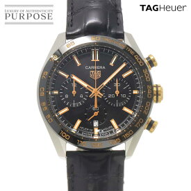 タグホイヤー TAGHeuer カレラ キャリバーホイヤー02 クロノグラフ コンビ CBN2A5A メンズ 腕時計 PG ピンクゴールド ブラック 自動巻き Carrera Caliber Heuer 02 【中古】