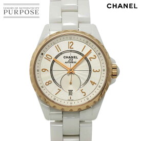 シャネル CHANEL J12-365 H3839 メンズ 腕時計 デイト ホワイト セラミック PG ピンクゴールド オートマ 自動巻き ウォッチ 【中古】