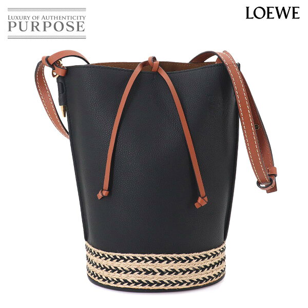 【未使用 展示品】 ロエベ LOEWE ゲート バケット ショルダー バッグ レザー ブラック ブラウン Gate Bucket Bag 【中古】
