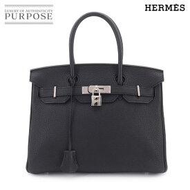 【新品同様】 バーキン30 エルメス HERMES トゴ ブラック ハンド バッグ □P刻印 シルバー 金具 Birkin 【中古】
