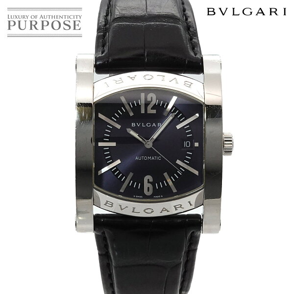ブルガリ BVLGARI アショーマ AA48S メンズ 腕時計 デイト グレー オートマ 自動巻き ウォッチ Assioma 【中古】