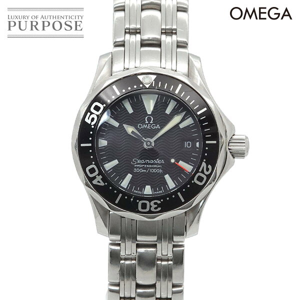 オメガ OMEGA シーマスター プロフェッショナル 300m 2284 50 レディース 腕時計 デイト ブラック クォーツ ウォッチ Seamaster 【中古】