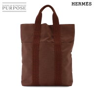 【新品同様】 エルメス HERMES エールライン カバス トート バック キャンバス ブラウン Herline Cabas …