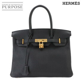 【新品同様】 バーキン30 エルメス HERMES トゴ ブラック ハンド バッグ D刻印 ローズゴールド 金具 Birkin 30 【中古】