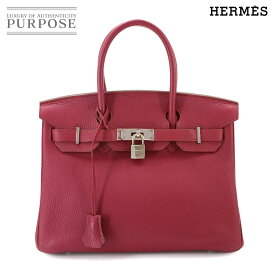 【美品】 バーキン30 エルメス HERMES トリヨンクレマンス ルビー ハンド バッグ □N刻印 シルバー 金具 Birkin 【中古】