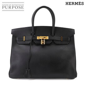【新品同様】 バーキン35 エルメス HERMES アルデンヌ ブラック ハンド バッグ □F刻印 ゴールド 金具 Birkin 35 【中古】
