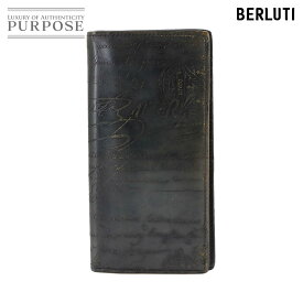 ベルルッティ Berluti カリグラフィ サンタル スクリット 二つ折り 長財布 ヴェネチアレザー グレー Santal Scritto Wallet 【中古】