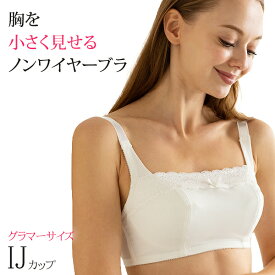 【期間限定SALE】胸を小さく見せるブラ ノンワイヤー 胸の谷間を隠す 大きいサイズ ブラジャー オリゾン[typeB]( 着痩せ 育乳 脇肉すっきり 背肉 育乳ブラ Iカップ Jカップ 谷間隠し 小さく見える 揺れない 小さく見せる 胸元ラインカバー チラ見え防止 ブラック 脇高 )