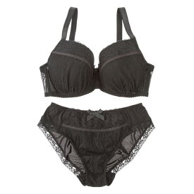 ブラジャー ショーツ セット アガスティア[typeB]( I80 J80 Iカップ Jカップ ブラック 黒 寄せ 上げ 上下 ブラ レディース 大きなサイズ ブラショーツ 可愛い かわいい プルミエ )