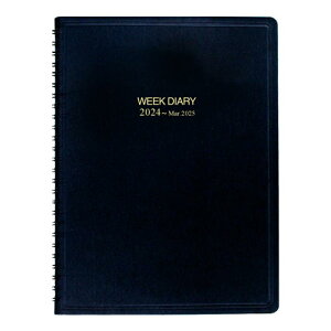 コレクト 手帳 2024年 ウィークダイアリー 15ヶ月 見開き1週間レフト式 B5 ワイヤリングとじ D-341